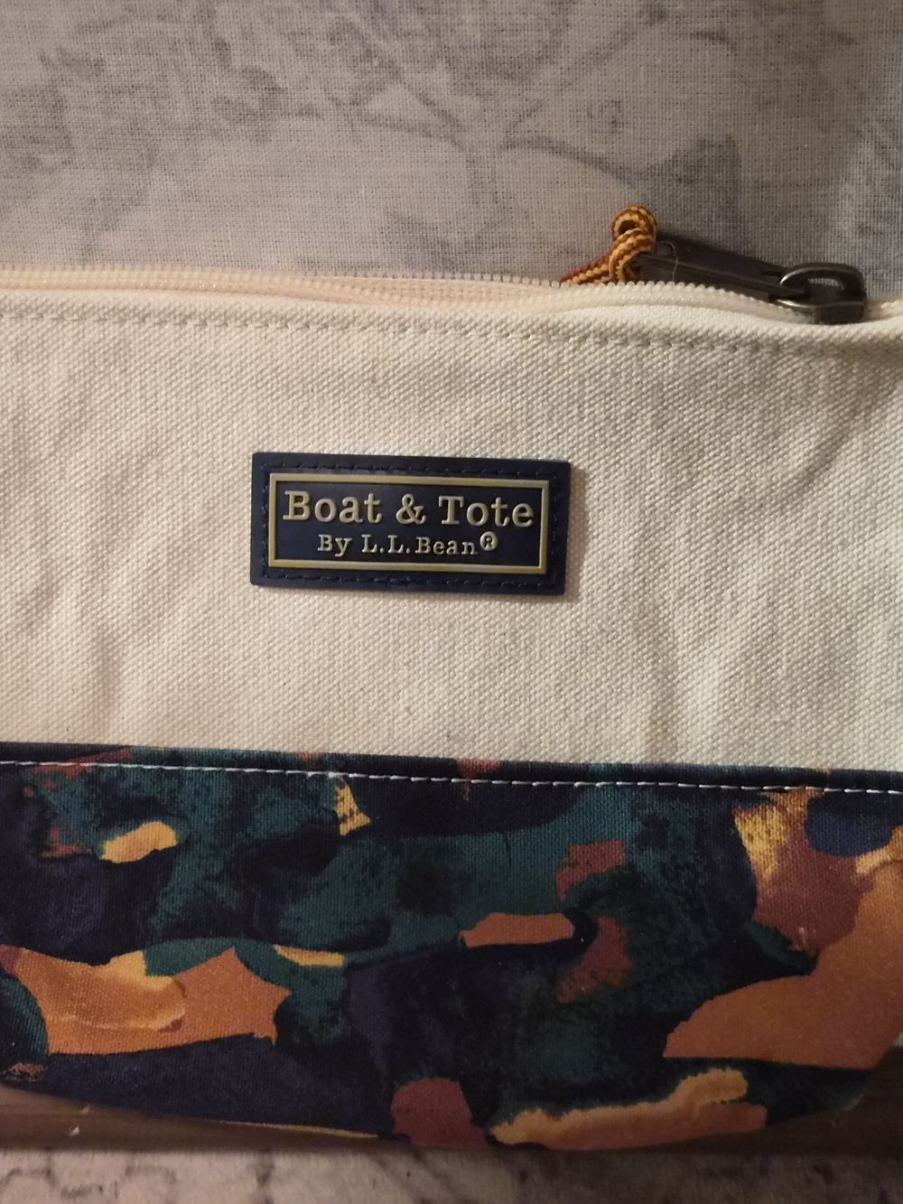 L.L.Bean Boat & Tote Canvas Zip Pouch Cosmetic Bag Travel Organizer Made in USA